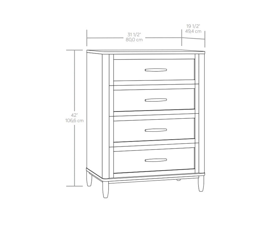 Springwood Caning 4-Drawer Dresser, Light Honey Finish