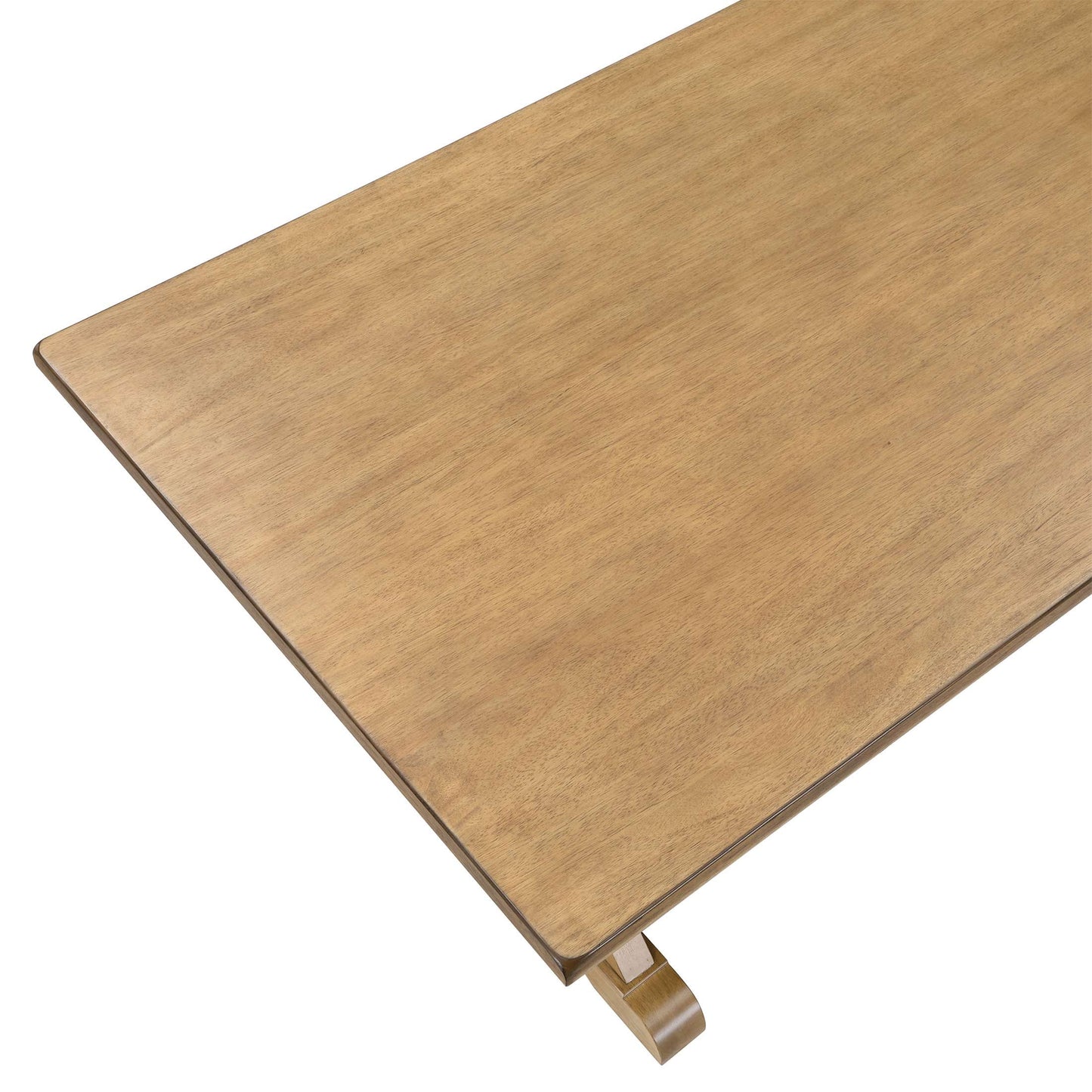 Modern 62 in Rectangle Solid Wood Dining Table, Light Honey