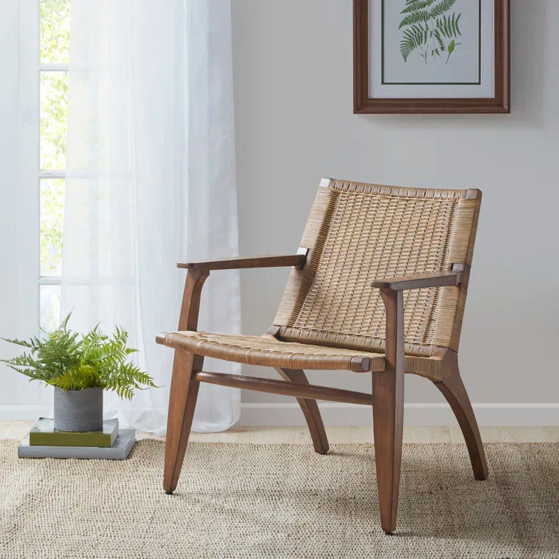 Clearwater Woven Rattan Solid Wood Armchair