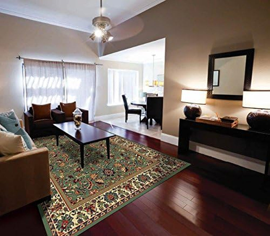 Traditional Area Rugs for Living Room 8X10 Green Large Rugs for Dining Room Clearance 8 by 10 Rugs