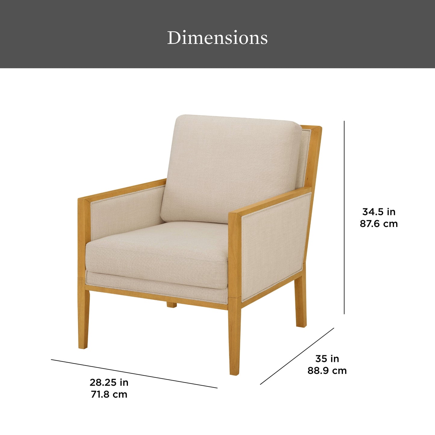 Windsor Linen Armchair, Light Honey Wood