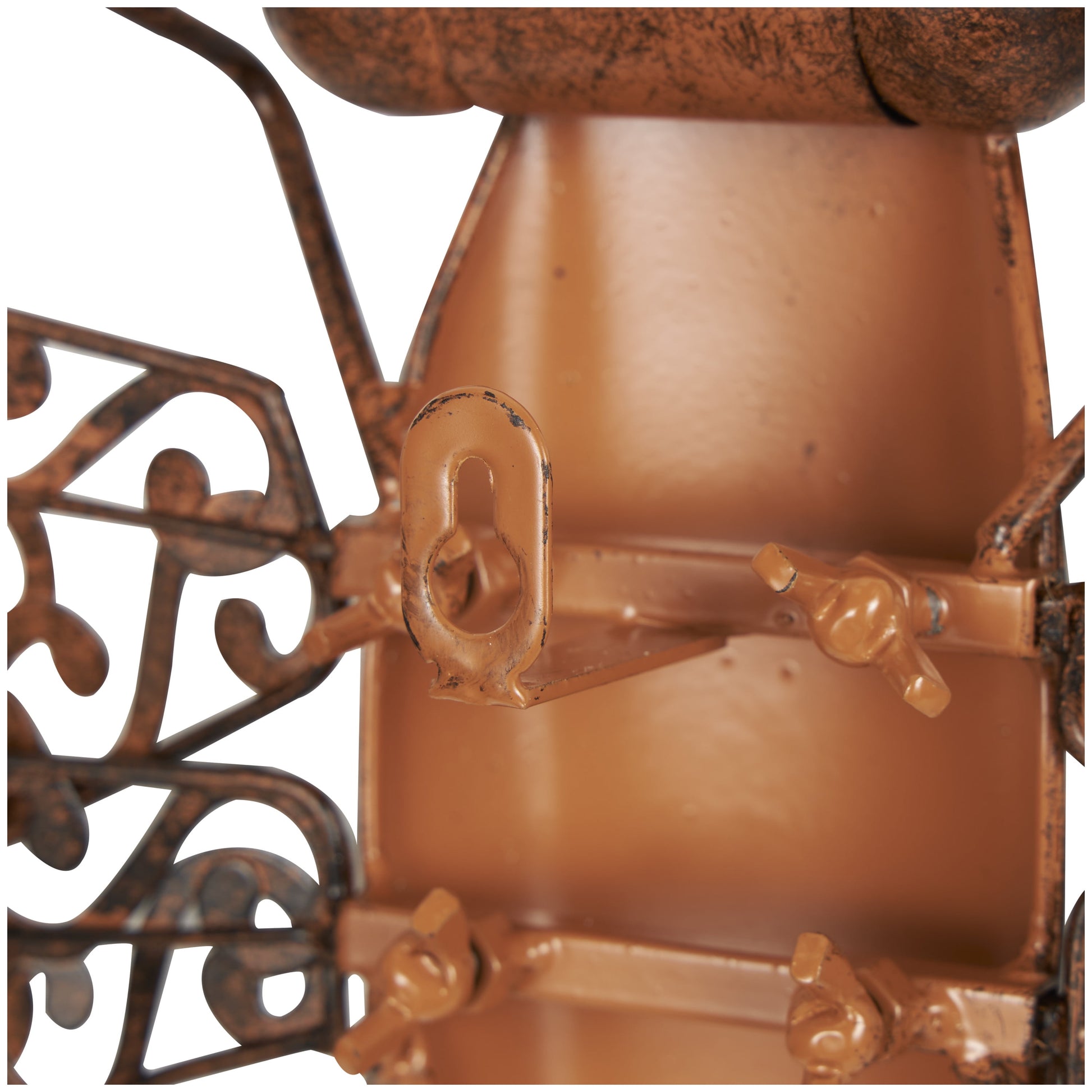 Rustic Metal Dragon Fly with Filligree Scroll Wing Pattern with Brown Textured Finish Wall Décor , 40"W X 30"H