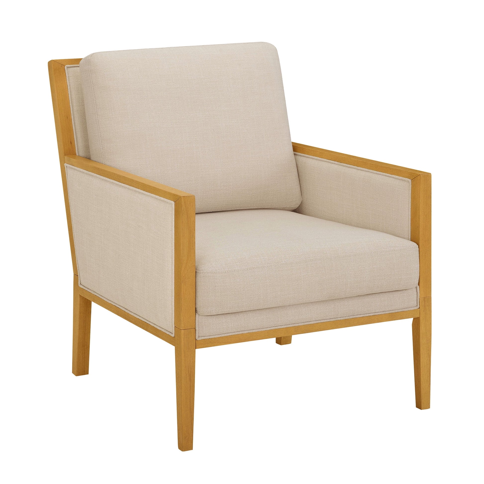 Windsor Linen Armchair, Light Honey Wood