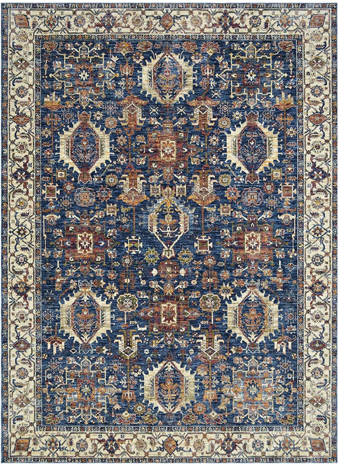 Hr-Persian Rugs/Bijar Pattern/Fashion Home Modern Vintage Rugs-Stone Washed Blue7'9"X 10'