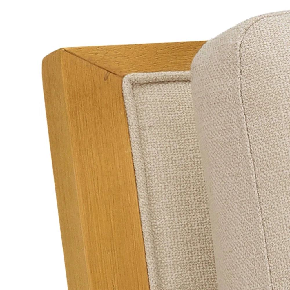 Windsor Linen Armchair, Light Honey Wood