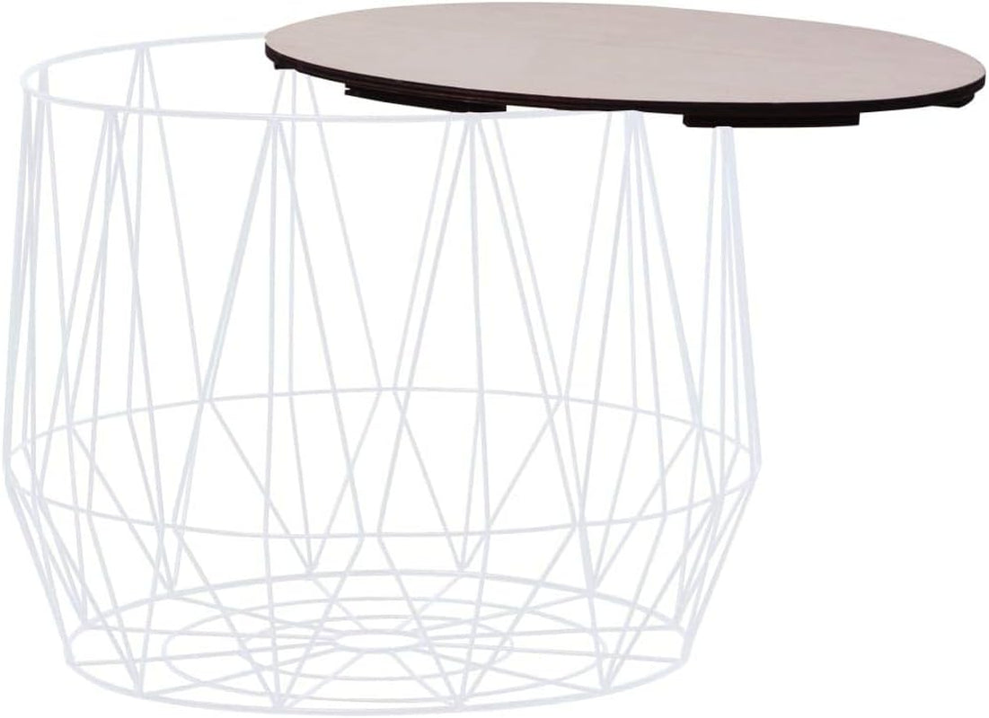 Set of 2 Coffee Table MDF Cover up and Metal Frame Endside Tables for Home,Living Room Home Furniture Home Decor White