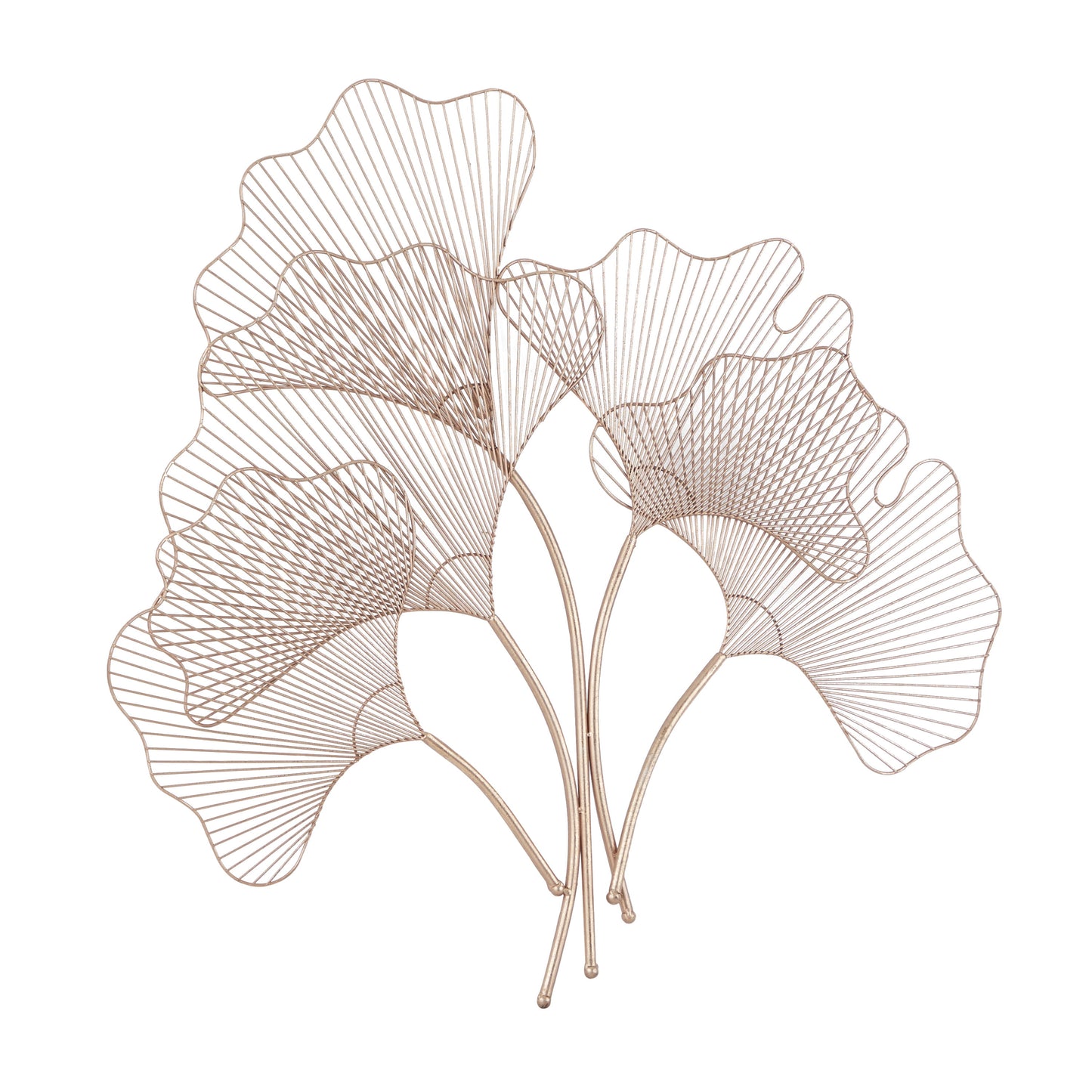Copper Metal Gingko Leaf Wire Floral Wall Decor