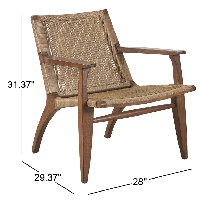 Clearwater Woven Rattan Solid Wood Armchair