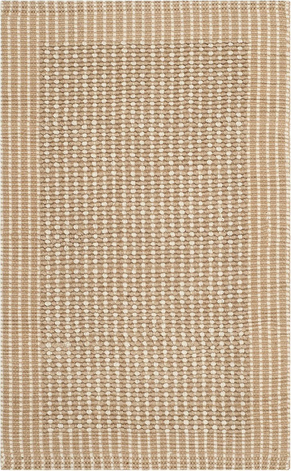 Natural Fiber Collection Accent Rug - 2'6" X 4', Ivory & Beige, Handmade Jute, Ideal for High Traffic Areas in Entryway, Living Room, Bedroom (NF449A)