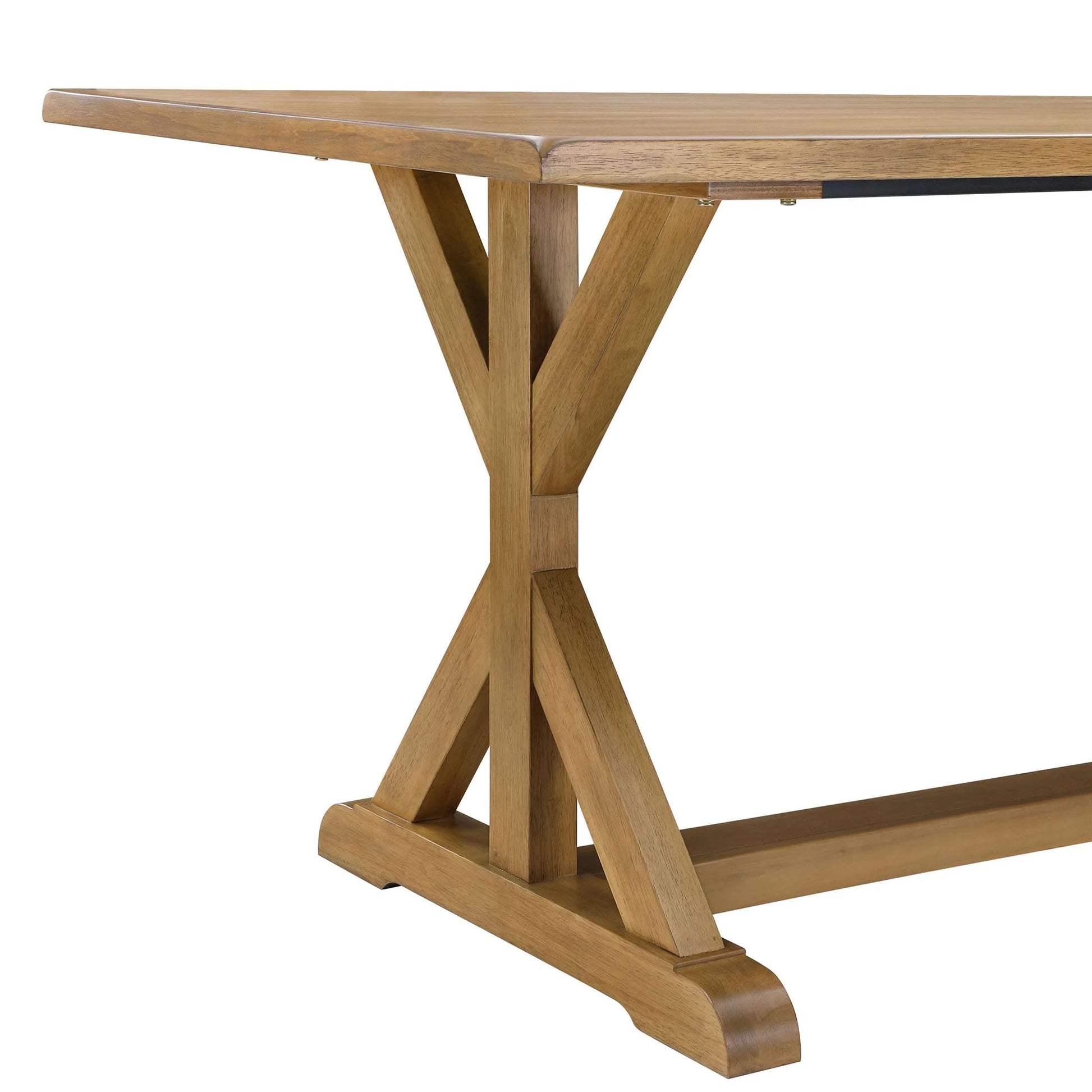 Modern 62 in Rectangle Solid Wood Dining Table, Light Honey