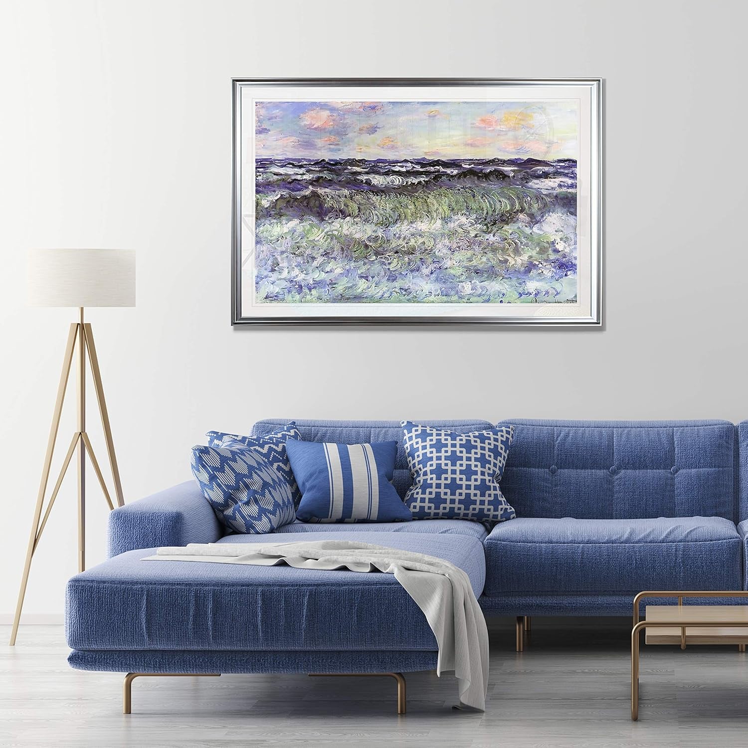 Sea Study, 1881 Fine Giclee Prints Wall Art in Premium Quality Framed Ready to Hang Silver Frame