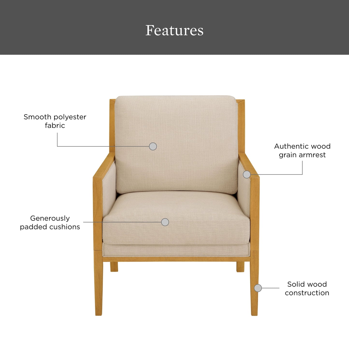 Windsor Linen Armchair, Light Honey Wood