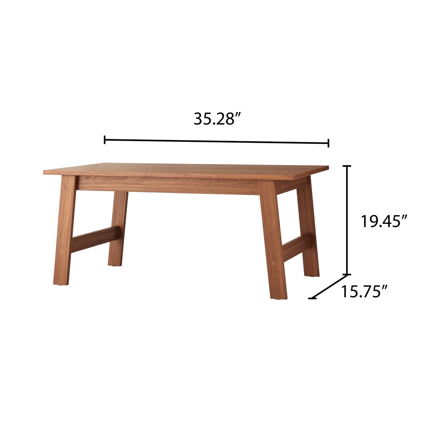 Wood Rectangle Coffee Table, Walnut Finish