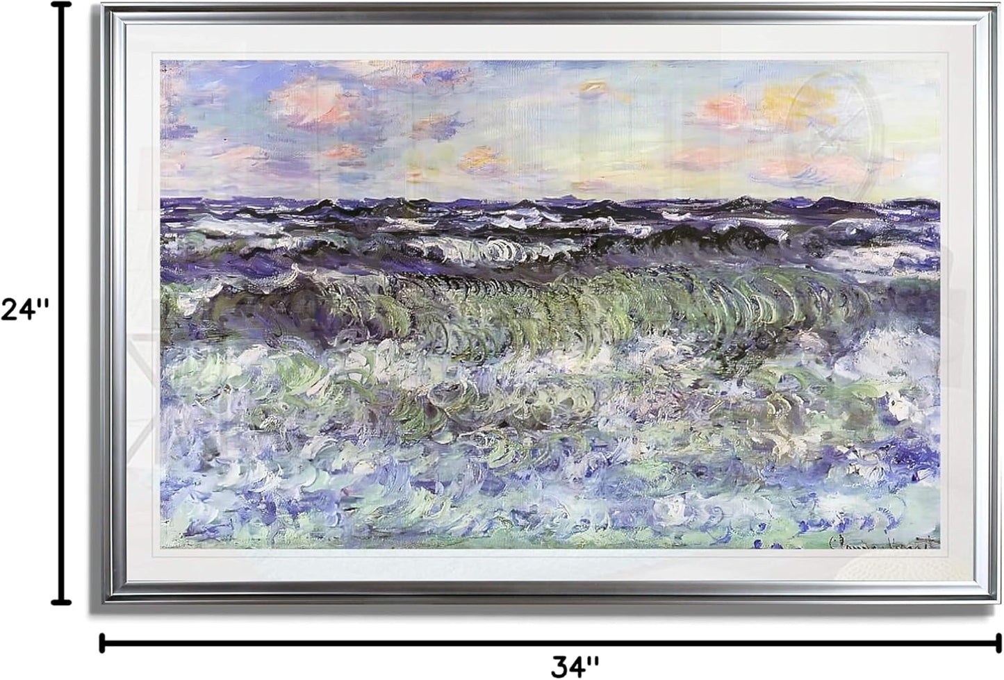 Sea Study, 1881 Fine Giclee Prints Wall Art in Premium Quality Framed Ready to Hang Silver Frame