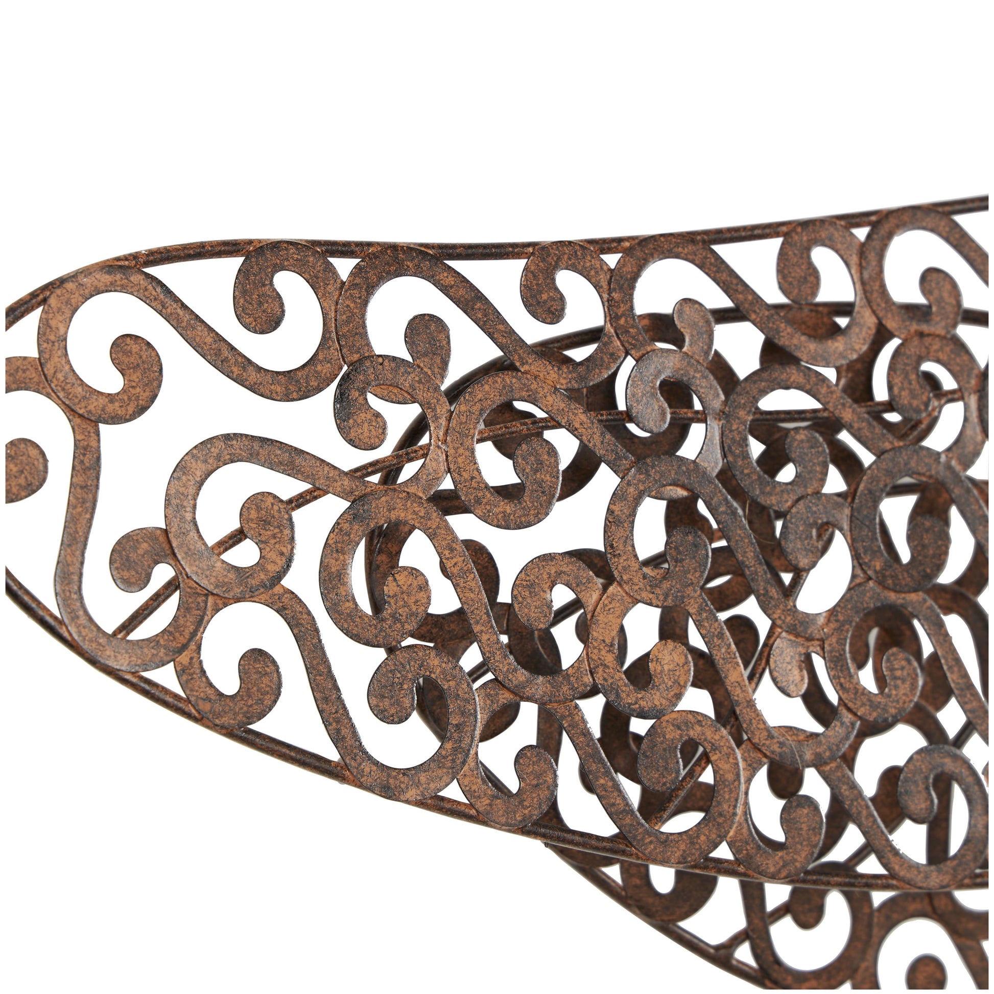 Rustic Metal Dragon Fly with Filligree Scroll Wing Pattern with Brown Textured Finish Wall Décor , 40"W X 30"H