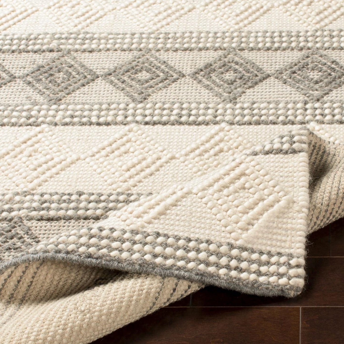 Mark&Day Wool Rugs, 2X8 Colville Cottage Charcoal Runner Area Rug, Grey White Carpet for Hallway, Kitchen, Bedroom or Living Room (2'6" X 8' Runner)