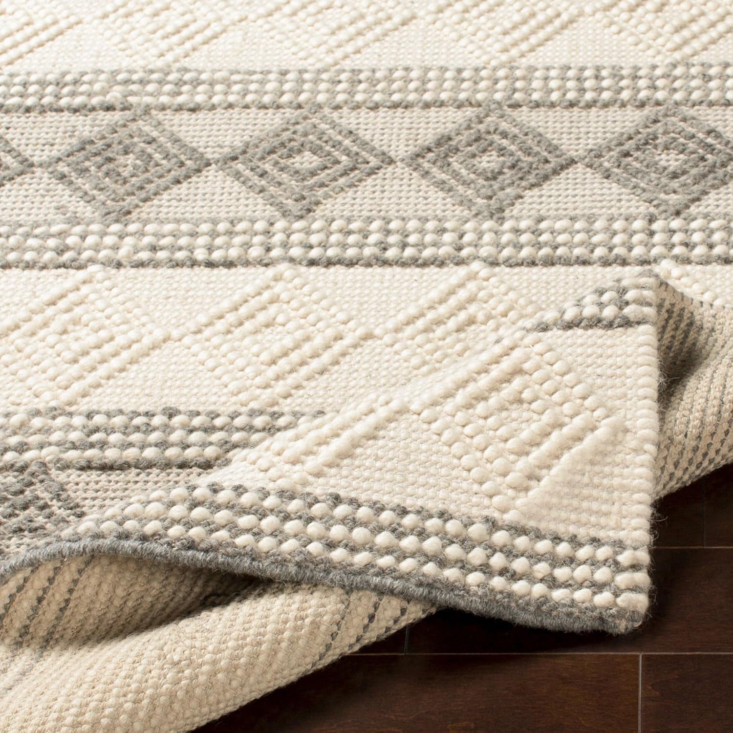 Mark&Day Wool Rugs, 2X8 Colville Cottage Charcoal Runner Area Rug, Grey White Carpet for Hallway, Kitchen, Bedroom or Living Room (2'6" X 8' Runner)