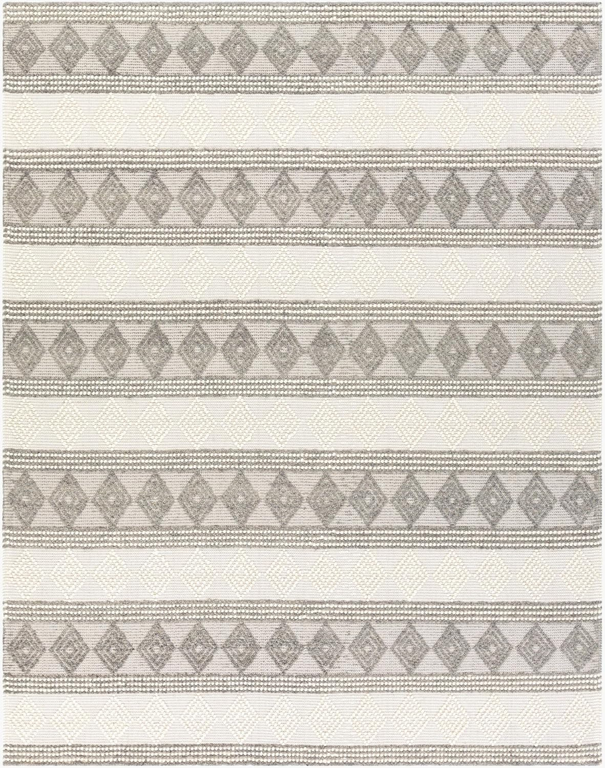 Mark&Day Wool Rugs, 2X8 Colville Cottage Charcoal Runner Area Rug, Grey White Carpet for Hallway, Kitchen, Bedroom or Living Room (2'6" X 8' Runner)