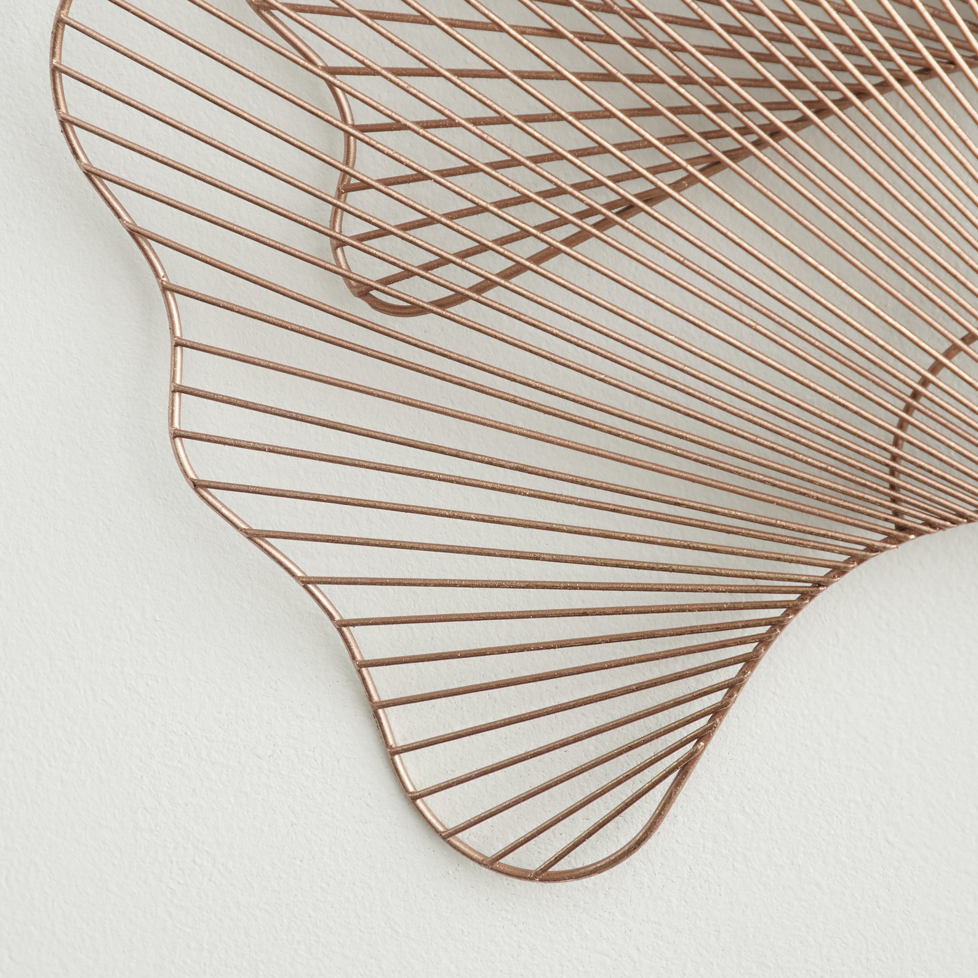 Copper Metal Gingko Leaf Wire Floral Wall Decor