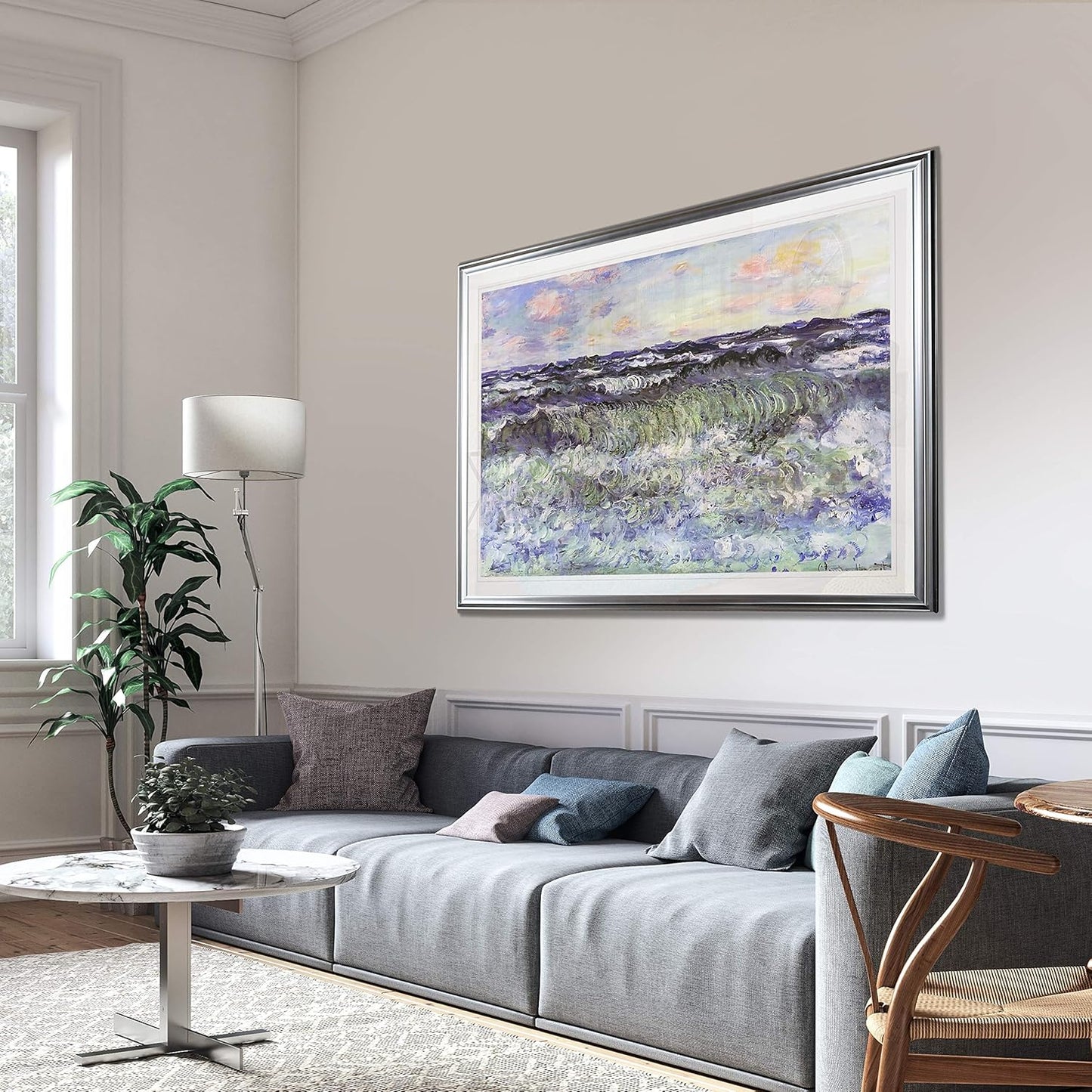 Sea Study, 1881 Fine Giclee Prints Wall Art in Premium Quality Framed Ready to Hang Silver Frame