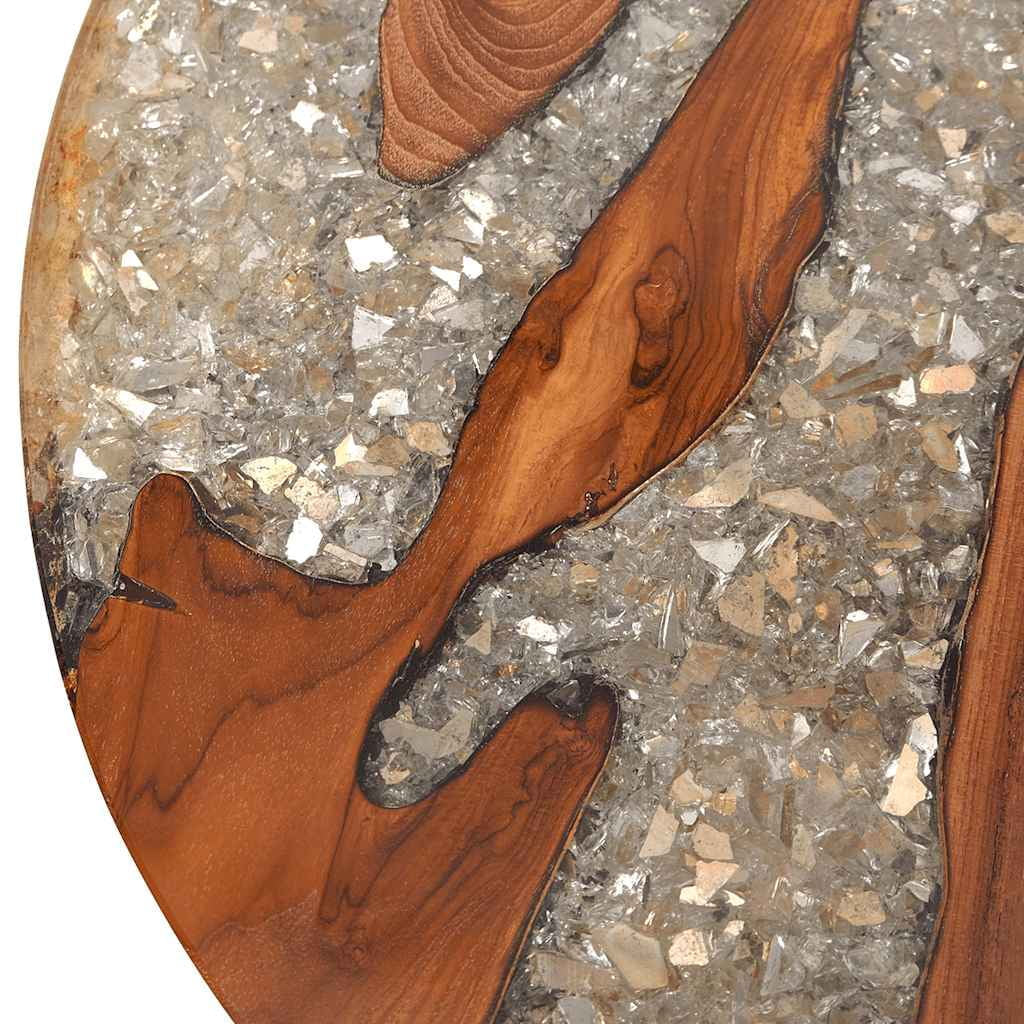 Coffee Table with Lacquer Finish, Handmade, 23.6''Φ X15.8'', Solid Teak Wood, Multicolor