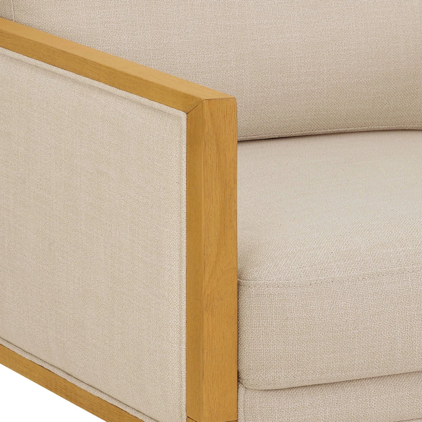 Windsor Linen Armchair, Light Honey Wood