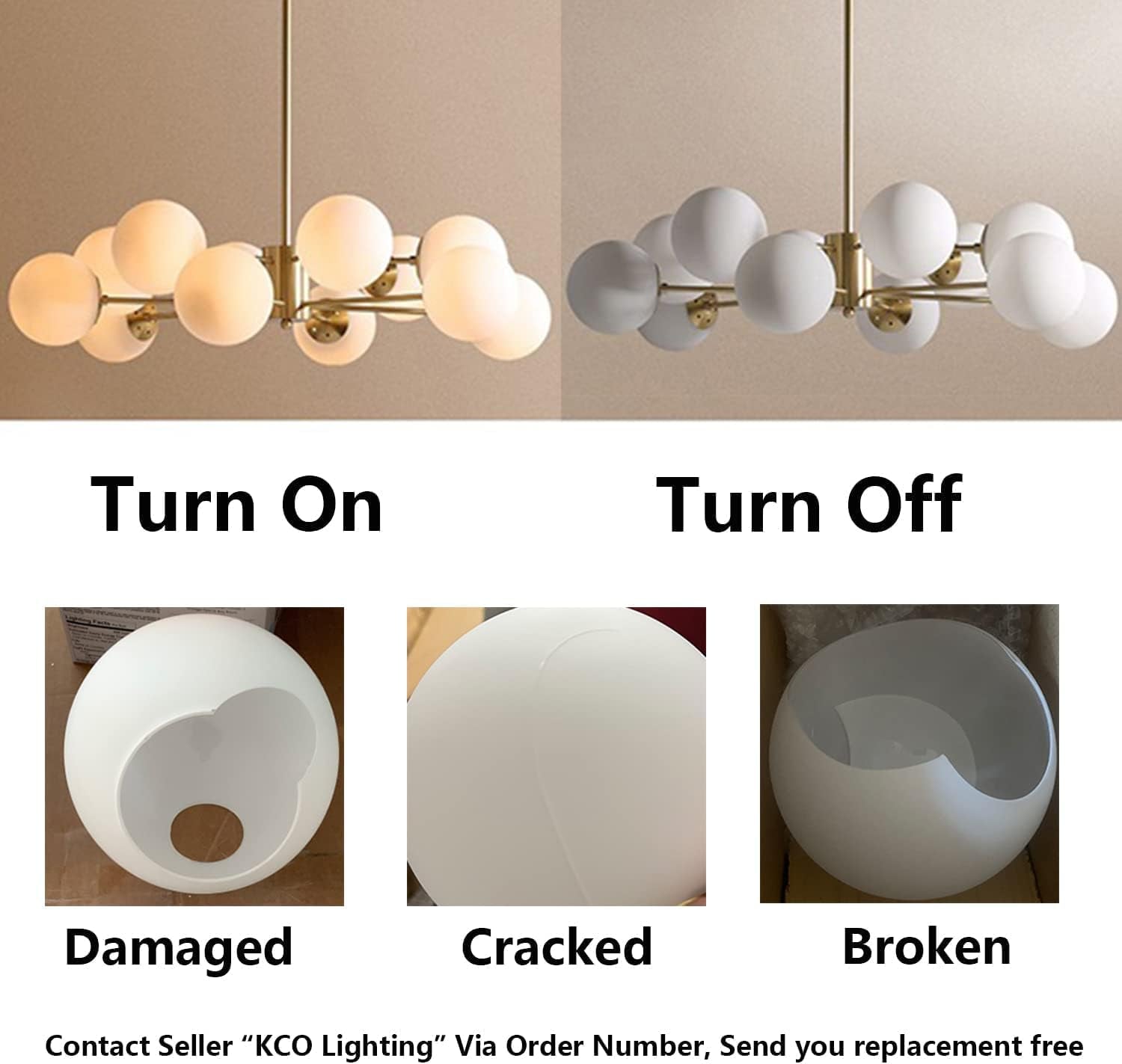 Lighting 12-Light Glass Globe Sputnik Chandelier Light Fixture Mid Century Modern Chandeliers Brushed Brass Chandelier Milk White Glass Ceiling Light Fixture (Gold+White)