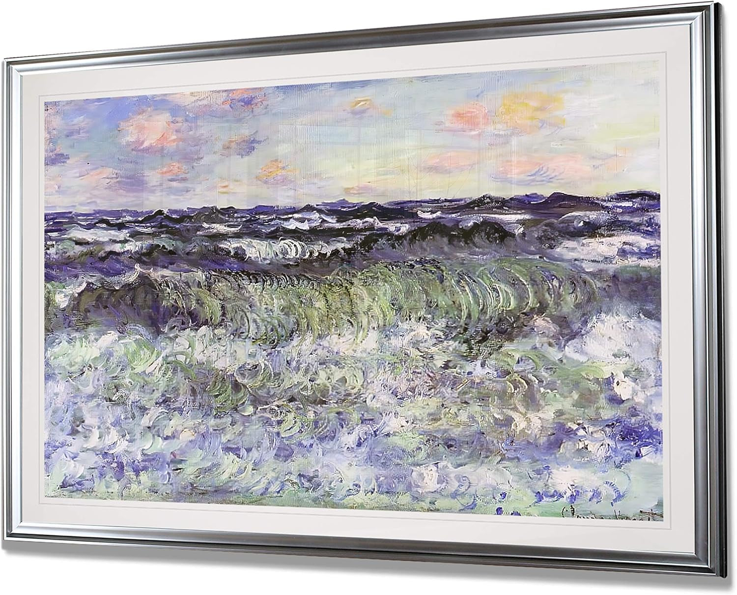 Sea Study, 1881 Fine Giclee Prints Wall Art in Premium Quality Framed Ready to Hang Silver Frame
