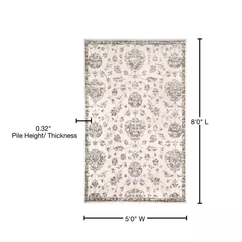 Clarissa Vintage Faded Beige 5 Ft. X 8 Ft. Area Rug