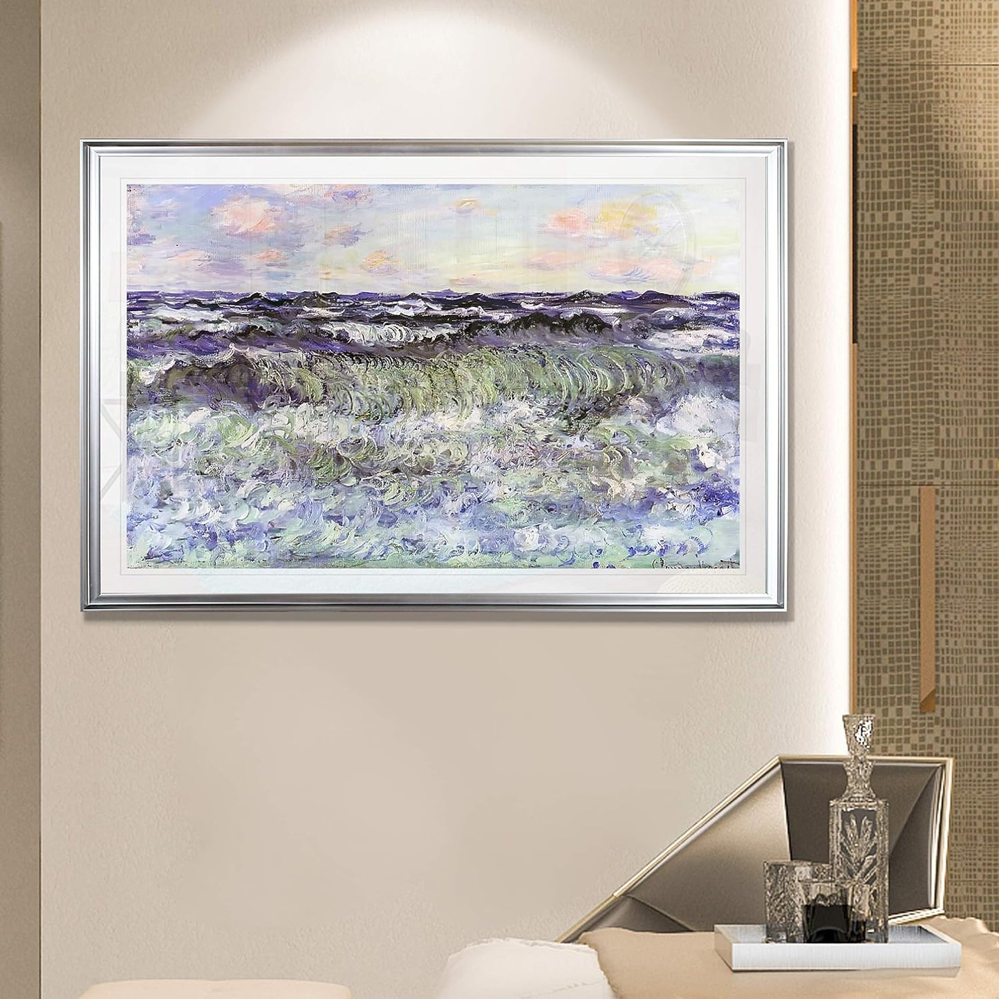 Sea Study, 1881 Fine Giclee Prints Wall Art in Premium Quality Framed Ready to Hang Silver Frame