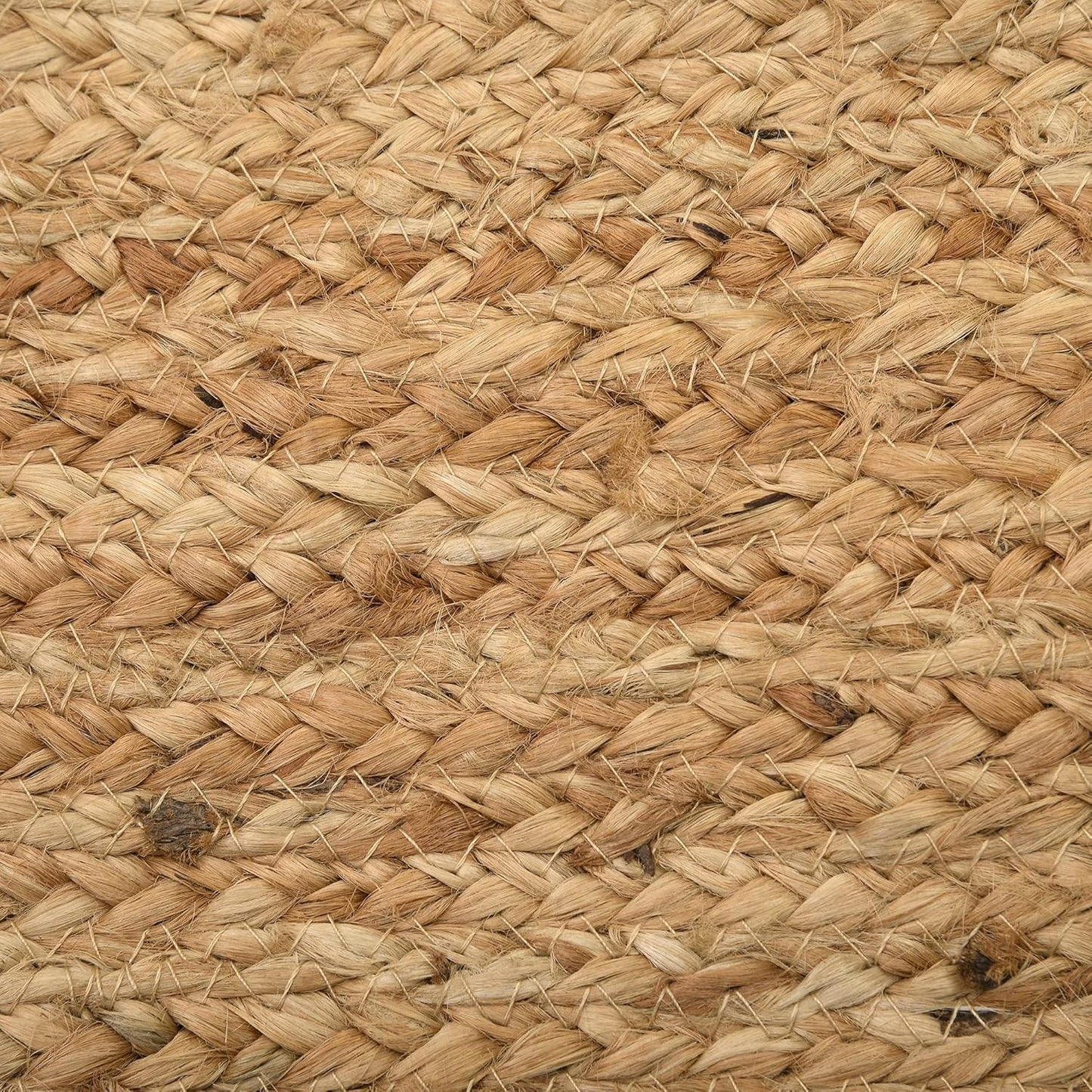 Handwoven Jute Area Rug, Natural Yarn, Rustic Vintage Braided Reversible Rug, Eco Friendly (6 Feet, Round)