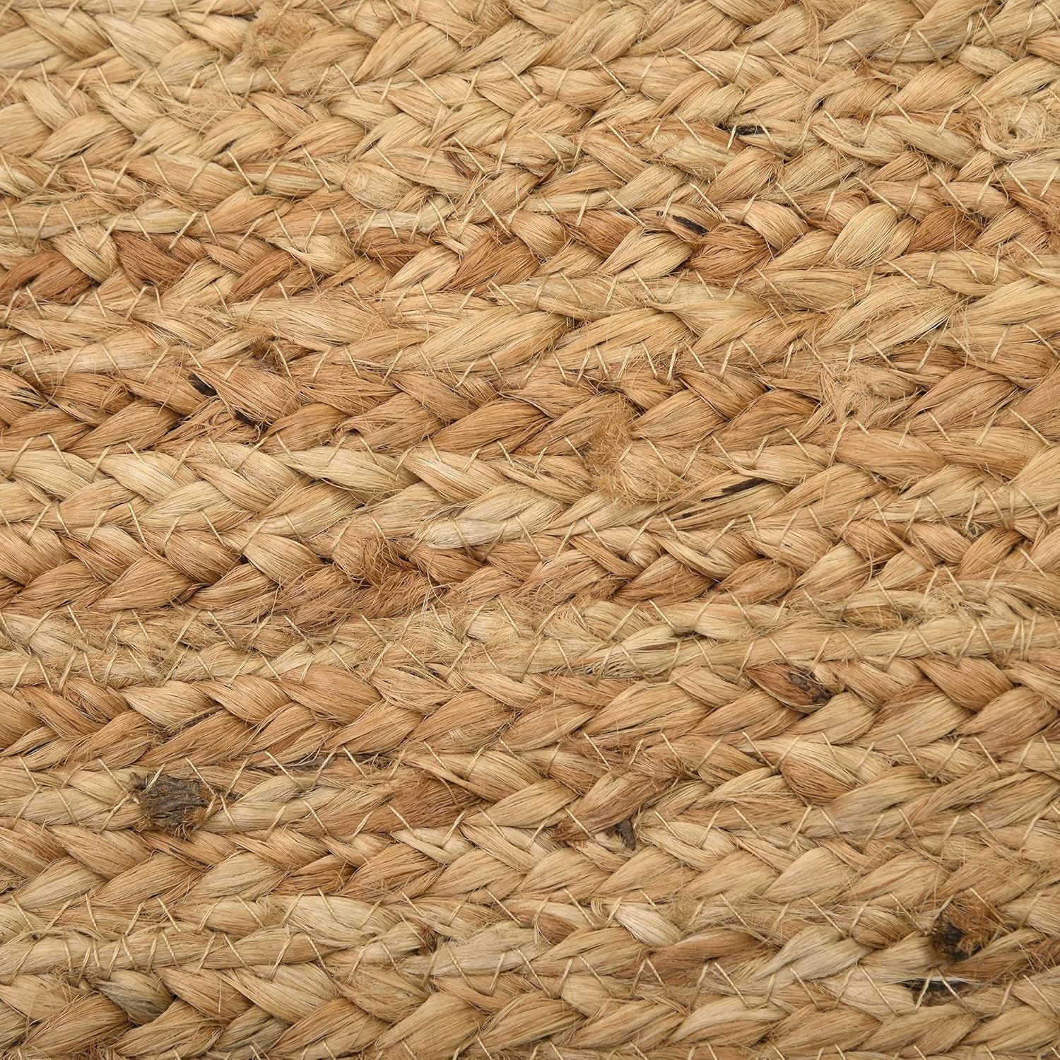 Handwoven Jute Area Rug, Natural Yarn, Rustic Vintage Braided Reversible Rug, Eco Friendly (6 Feet, Round)
