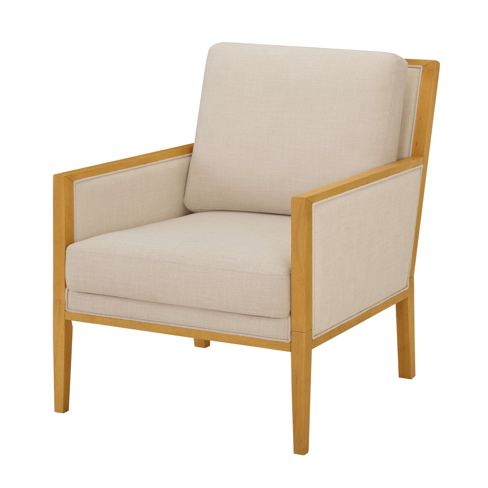 Windsor Linen Armchair, Light Honey Wood