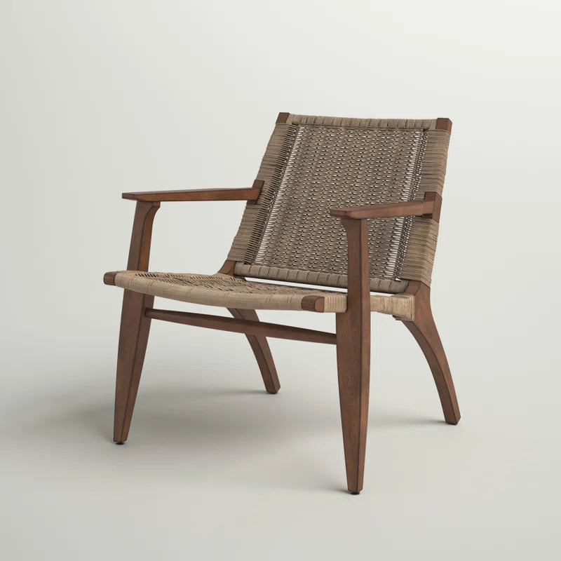 Clearwater Woven Rattan Solid Wood Armchair