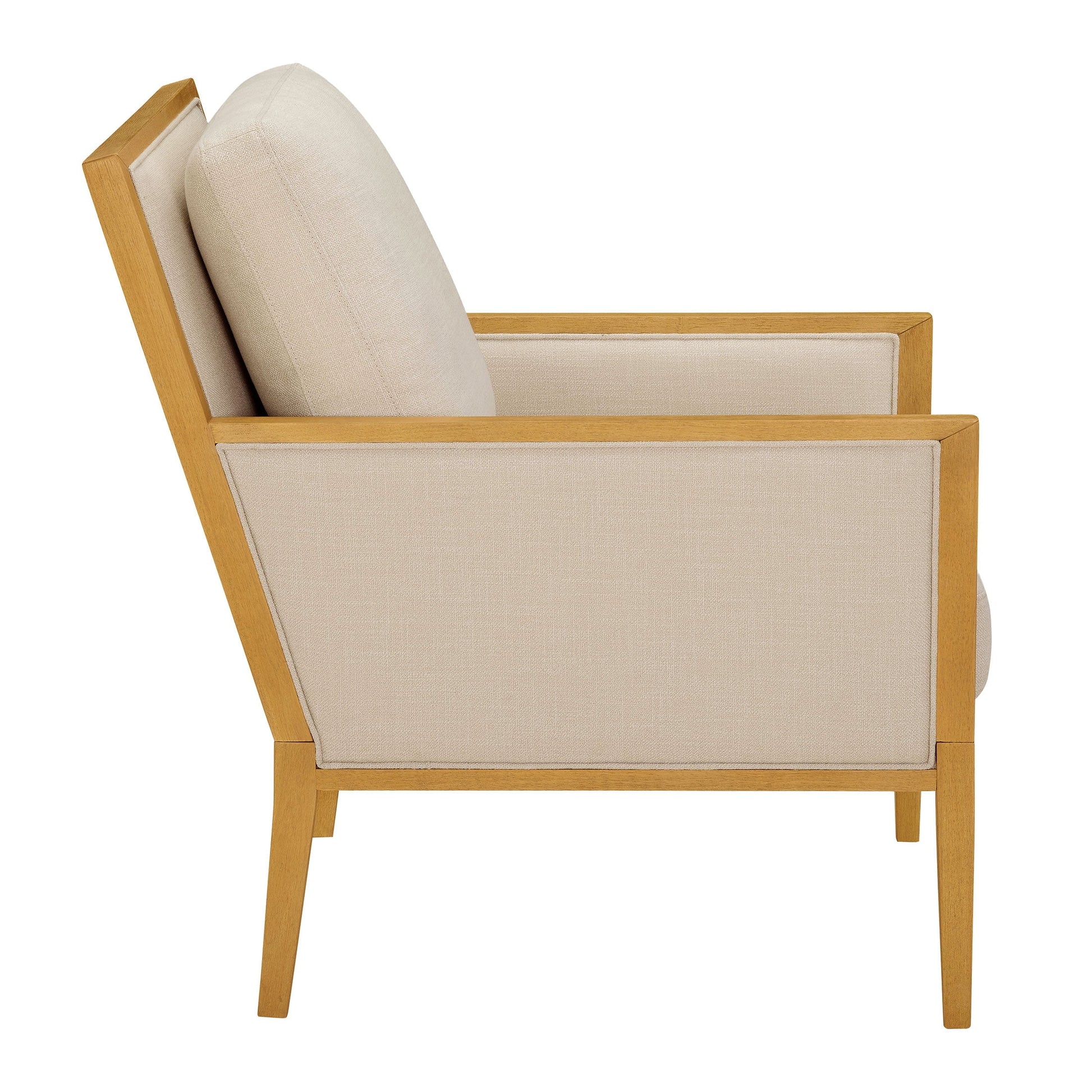 Windsor Linen Armchair, Light Honey Wood